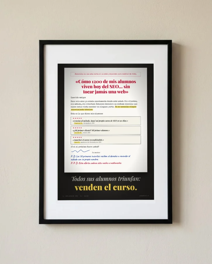 Carta de venta: todos sus alumnos triunfan – Pósters
