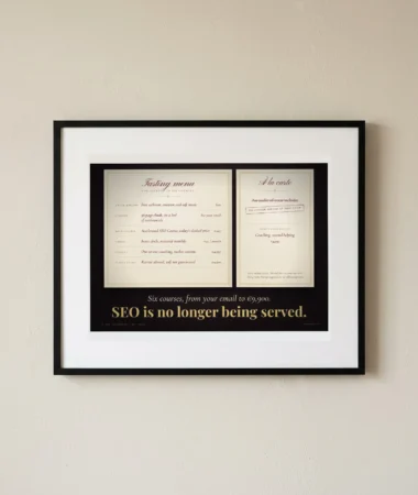 Tasting menu: SEO is no longer being served – Posters