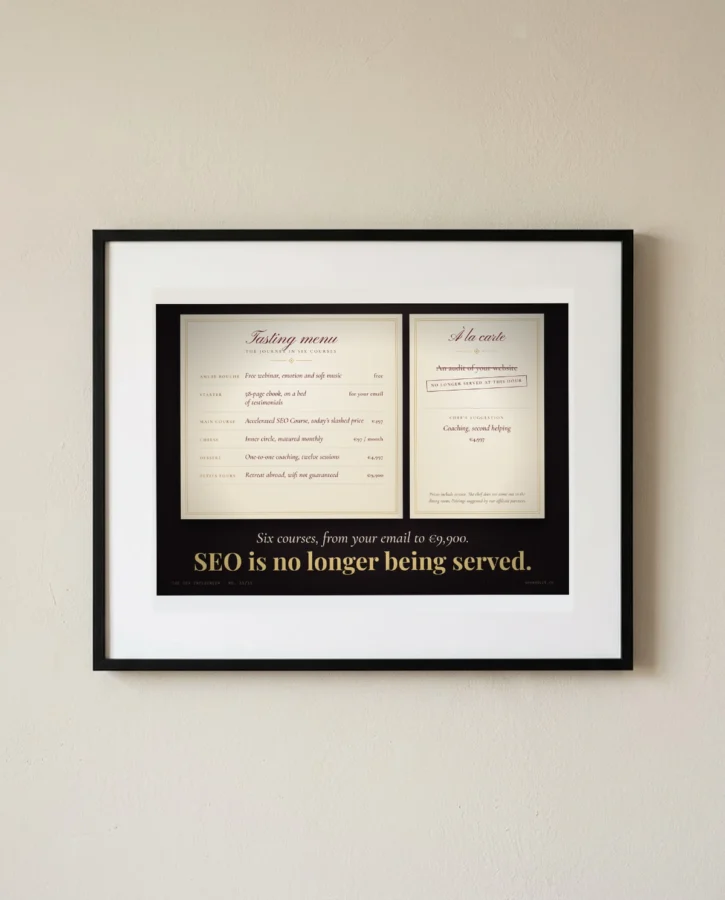 Tasting menu: SEO is no longer being served – Posters