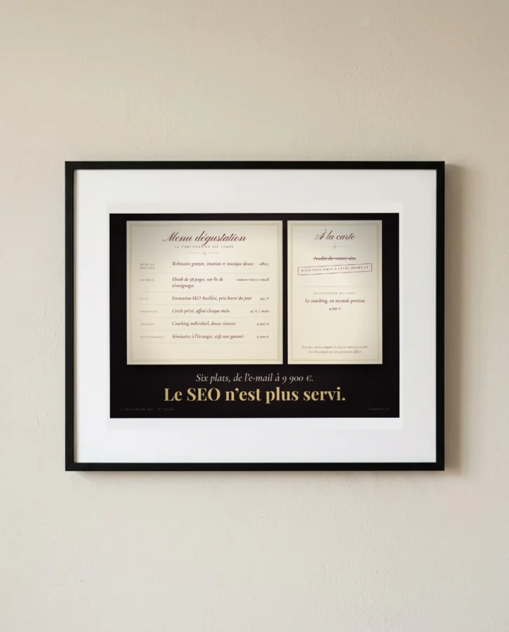 Menu dégustation : le SEO n’est plus servi – Posters