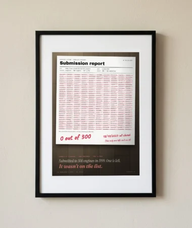 Submitted to 300 engines, one is left – Posters