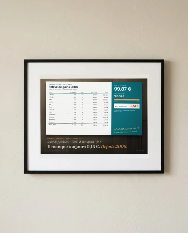 Relevé de gains 2006, il manque 0,13 € – Posters