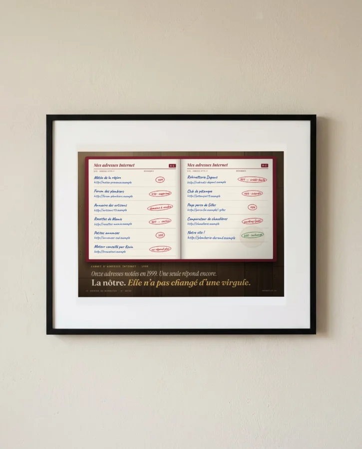 Carnet d’adresses Internet 1999, une seule répond – Posters
