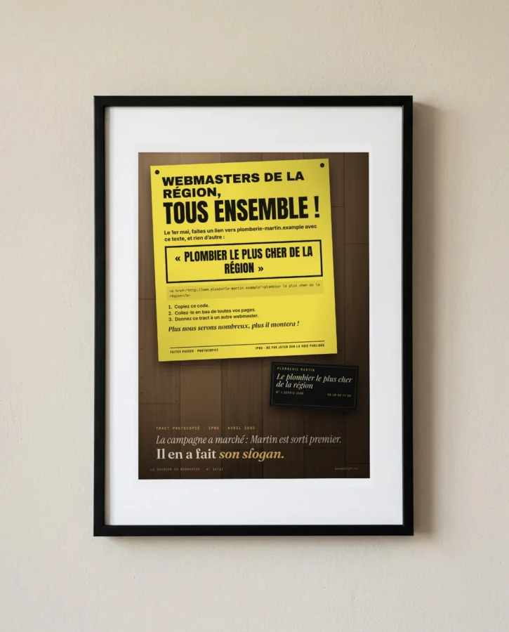 Tract 2005, « le plombier le plus cher de la région » – Posters
