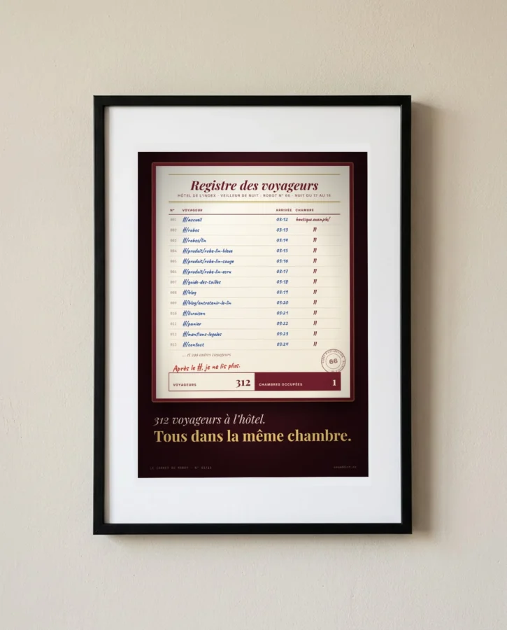 Registre de l’hôtel : 312 voyageurs, une chambre – Posters