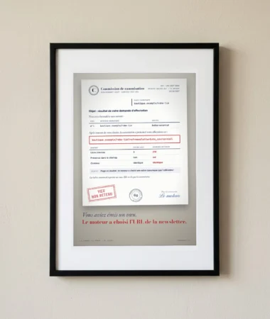 Résultat d’affectation : canonique non retenue – Posters