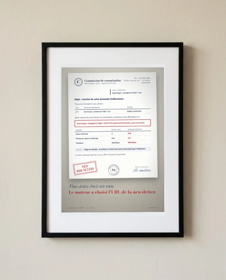 Résultat d’affectation : canonique non retenue – Posters