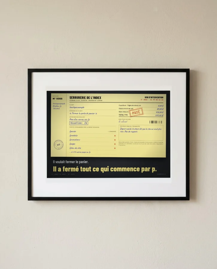 Bon d’intervention : Disallow: /p – Posters