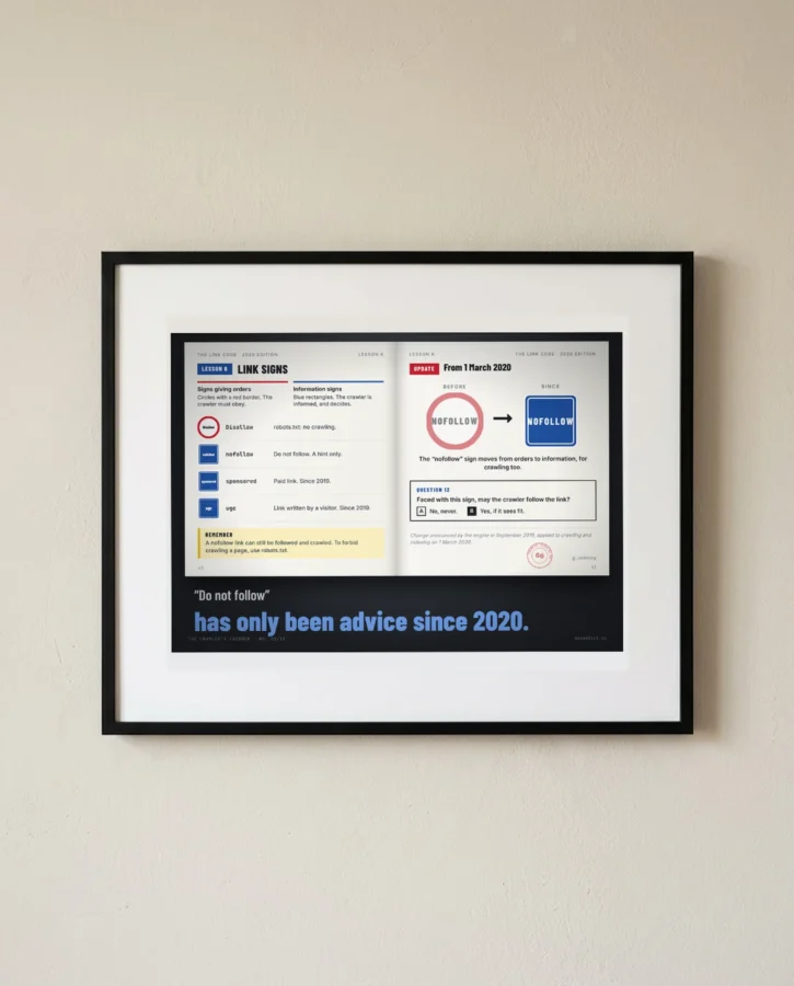 The Link Code, lesson 6: nofollow – Posters