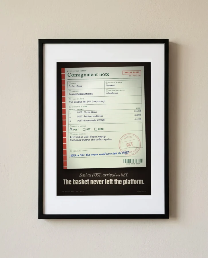 Consignment note: sent as POST, arrived as GET – Posters