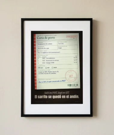 Carta de porte: salió en POST, llegó en GET – Pósters