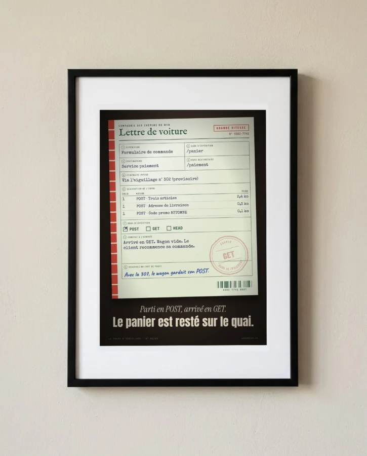 Lettre de voiture : parti en POST, arrivé en GET – Posters