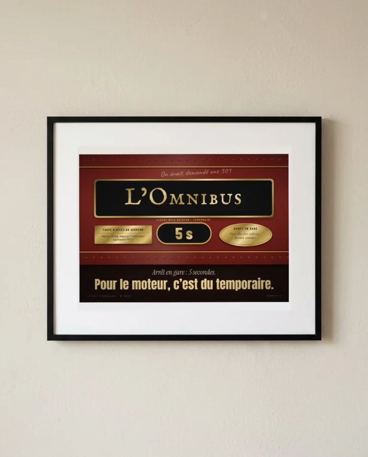 Plaque de locomotive : l’omnibus de 5 secondes, classé temporaire – Posters