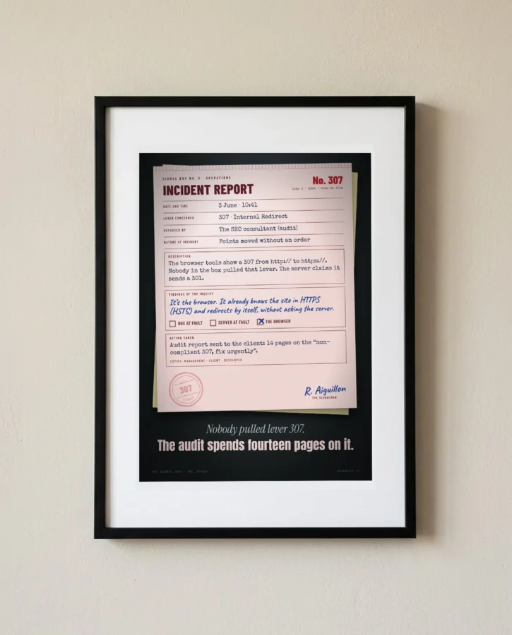 Incident report: lever 307 moved on its own – Posters