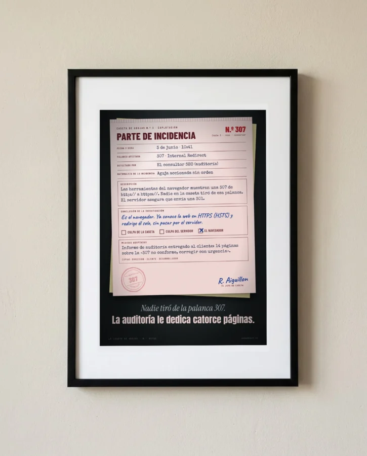 Parte de incidencia: la palanca 307 se movió sola – Pósters