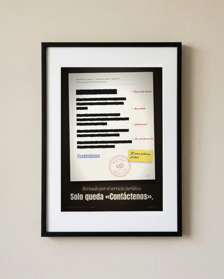 Página «Quiénes somos»: revisada por el servicio jurídico (451) – Pósters