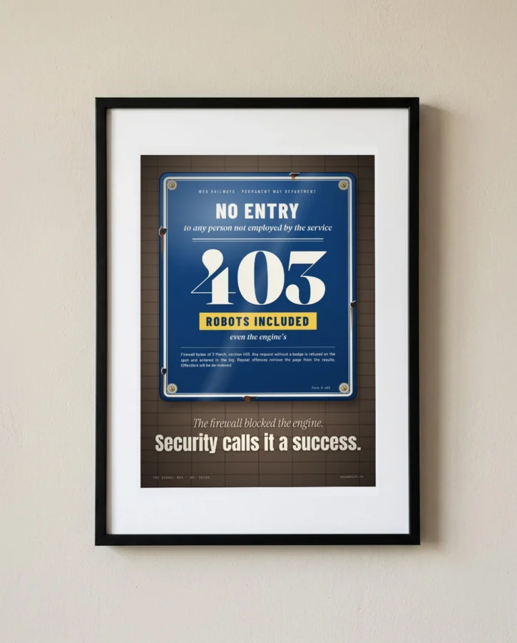 Enamel sign: no entry, the engine included – Posters