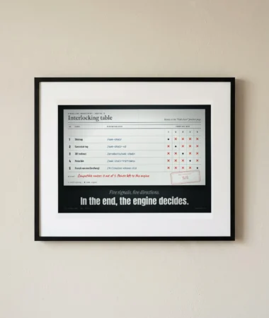 Interlocking table: five signals, five directions – Posters
