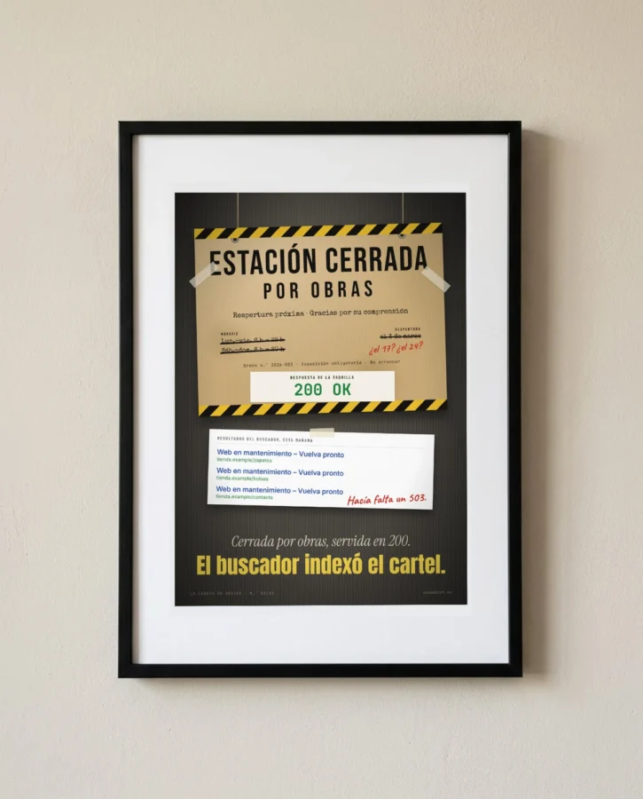 Estación cerrada por obras, servida en 200 – Pósters