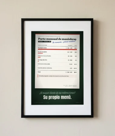 Parte de maniobras: su mayor cliente es su propio menú – Pósters