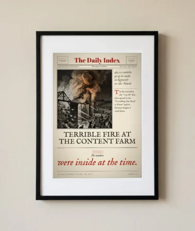 Fire at the Content Farm – Posters