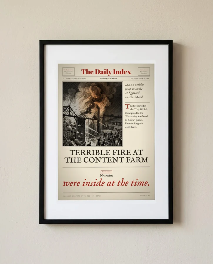 Fire at the Content Farm – Posters