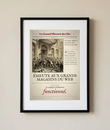 Émeute aux Grands Magasins du Web – Posters