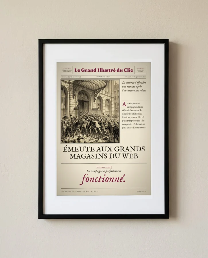 Émeute aux Grands Magasins du Web – Posters
