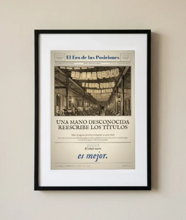 Una mano desconocida reescribe los títulos – Pósters