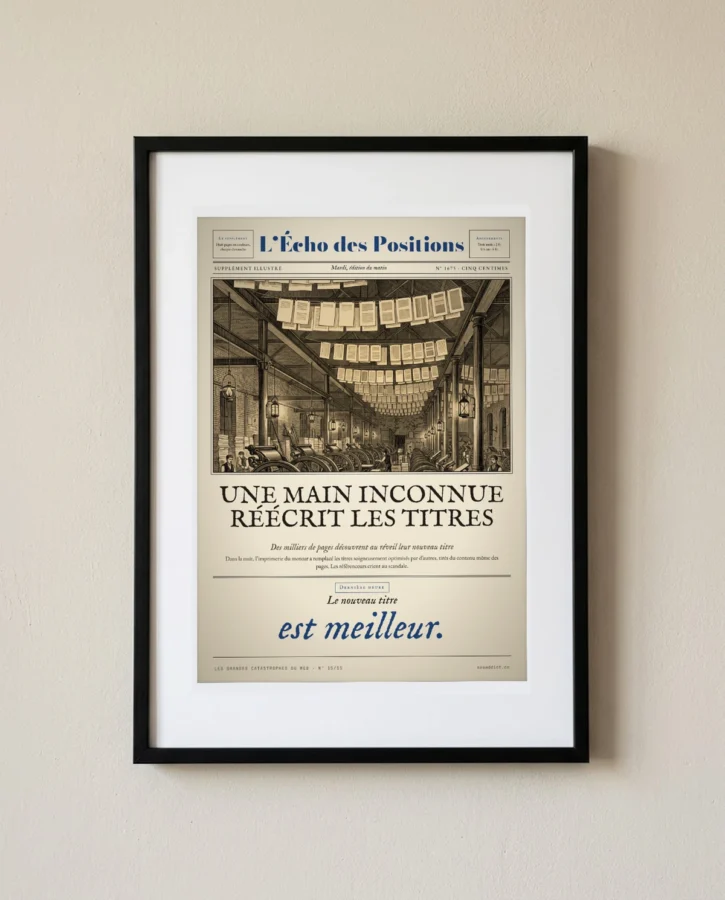 Une main inconnue réécrit les titres – Posters