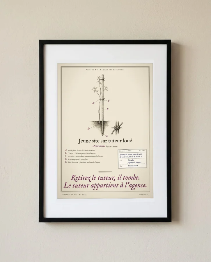 Jeune site sur tuteur loué – Posters