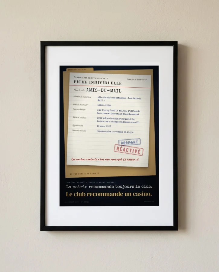 Fiche d’agent dormant, domaine expiré – Posters