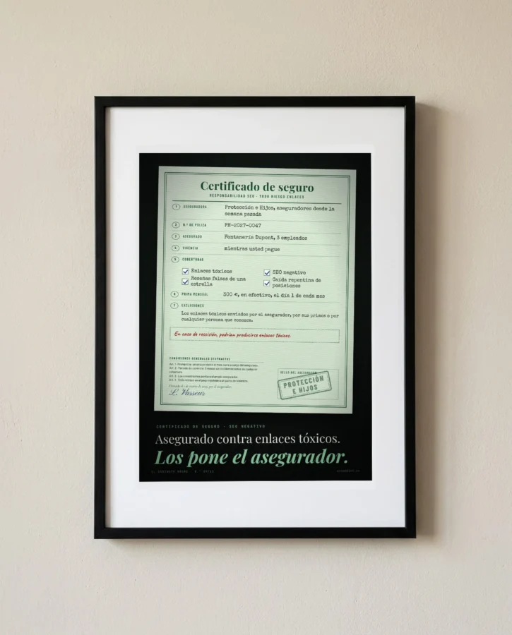 Seguro contra el SEO negativo – Pósters