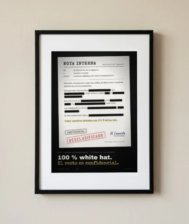 Nota interna desclasificada, 100 % white hat – Pósters