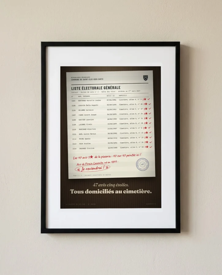 Liste électorale, 47 avis cinq étoiles – Posters