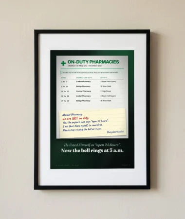 On-duty pharmacy, 24/7 on the map – Posters