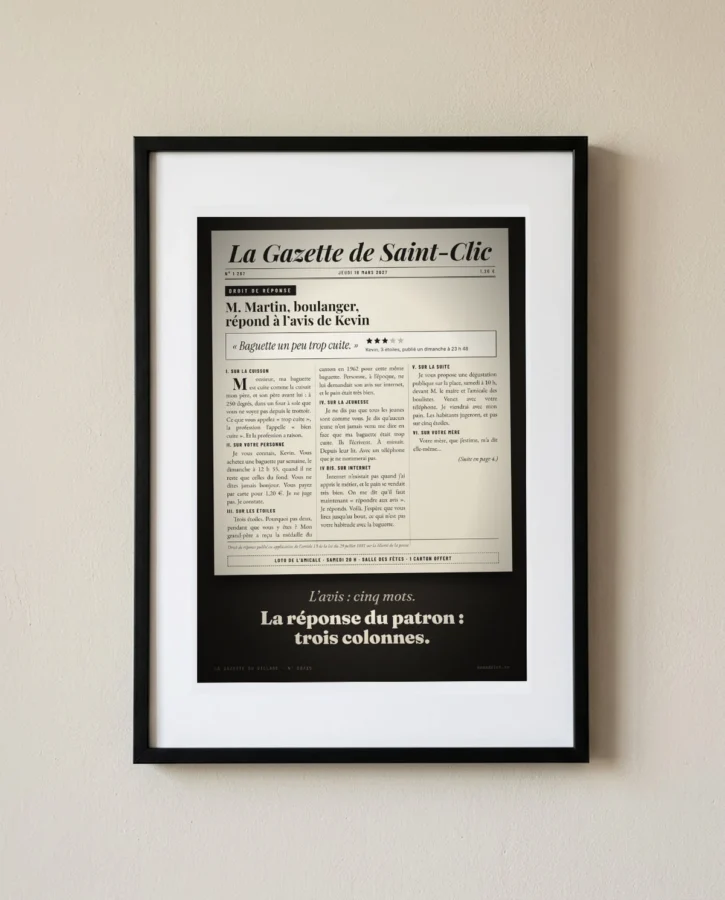 Droit de réponse du boulanger – Posters