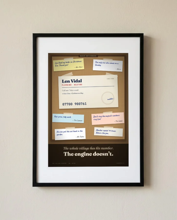 The plumber’s business card, no listing – Posters