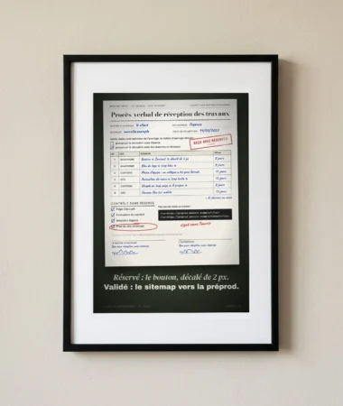 Procès-verbal de réception : le sitemap de la préprod, validé sans réserve – Posters