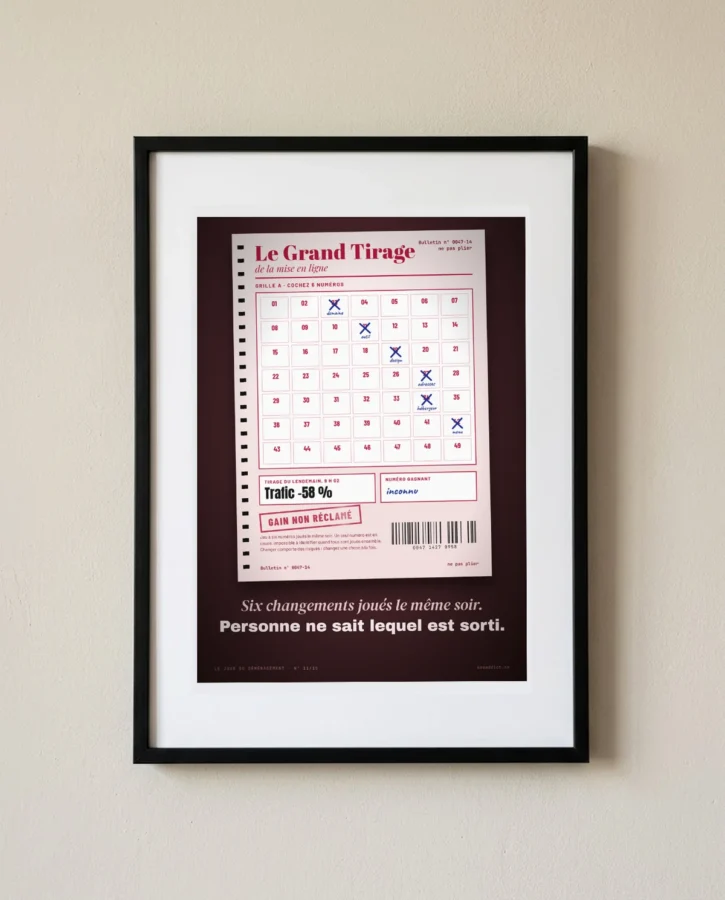 Bulletin de tirage : six changements joués le même soir – Posters