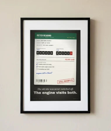 Meter reading: the old site was never switched off – Posters