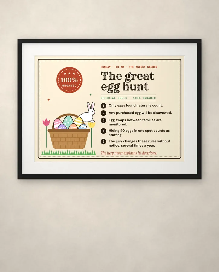 The official egg hunt rules – Posters