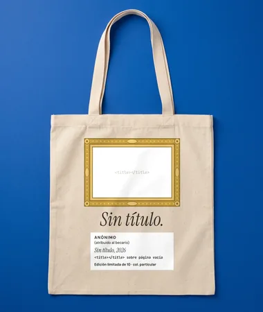 Sin título, etiqueta sobre página en blanco – Bolsas