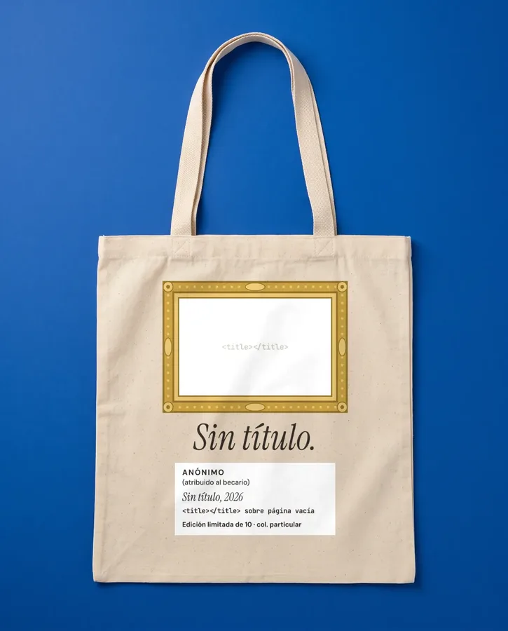 Sin título, etiqueta sobre página en blanco – Bolsas
