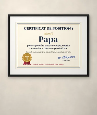 Certificat de position 1, décerné à papa – Posters