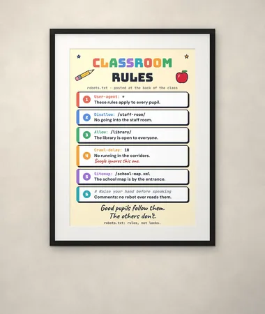 Classroom rules, robots.txt edition – Posters