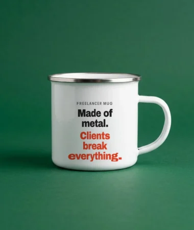 Freelancer mug, made of metal – Home and office