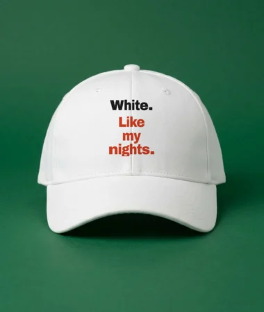White, like my sleepless nights – Caps, bucket hats, fanny packs and aprons