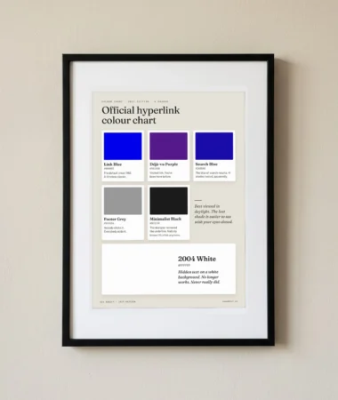 Official hyperlink colour chart – Posters