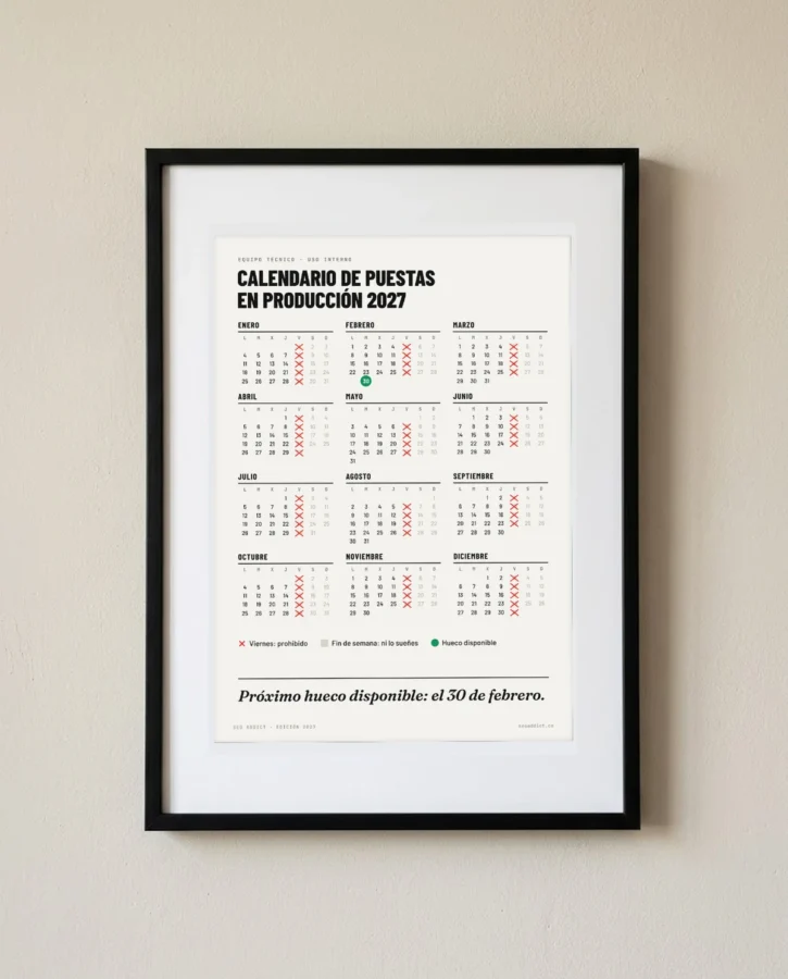 Calendario de puestas en producción 2027 – Pósters